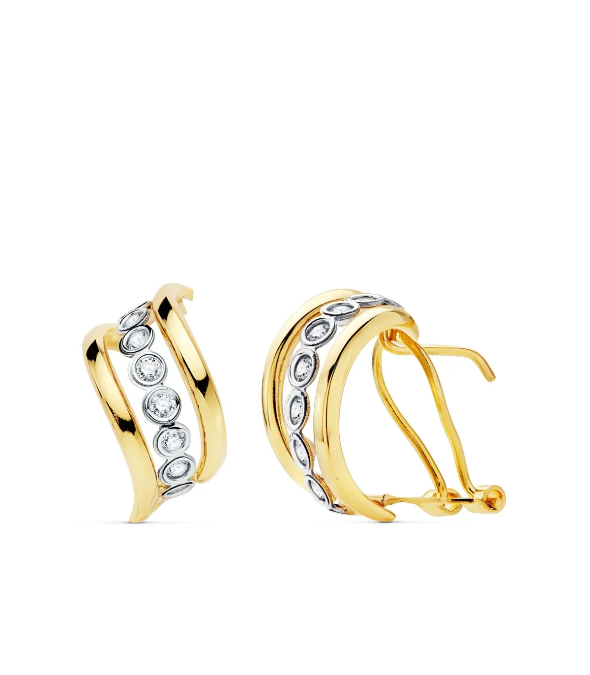 Boucles d'oreilles femme Tilda Or Bicolore 18K