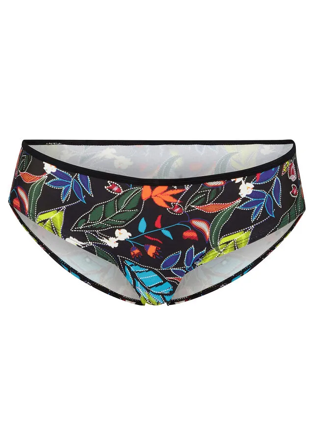 BRAGUITA DE BIKINI DE POLIAMIDA RECICLADA NEGROMULTICOLOR DE FLORES
