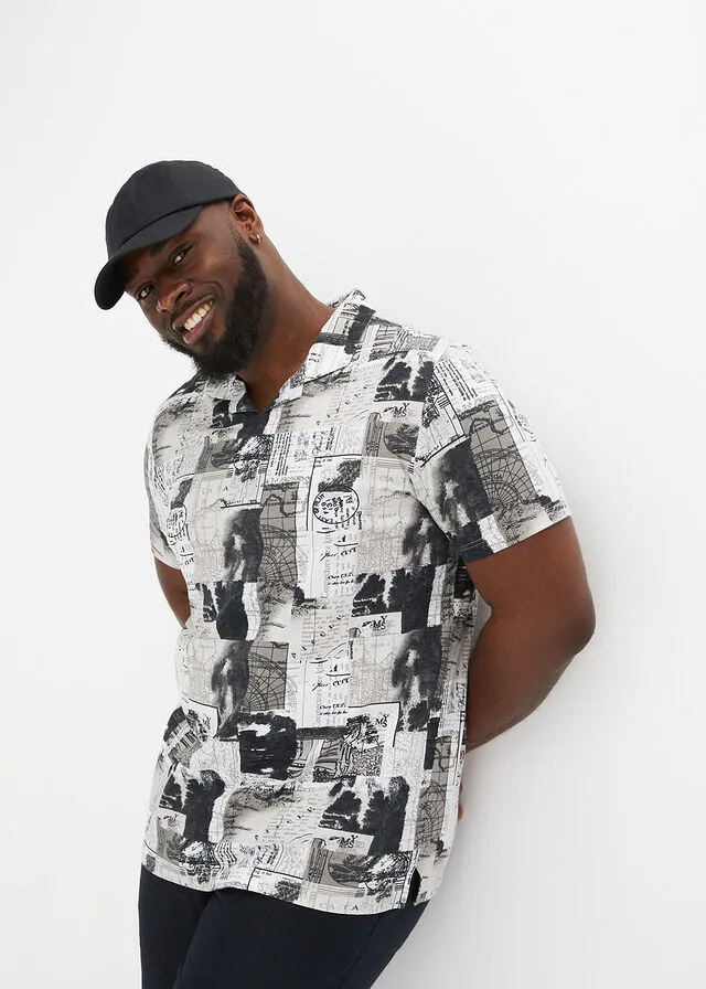 CAMISETA DE TIPO POLO BLANCOGRIS