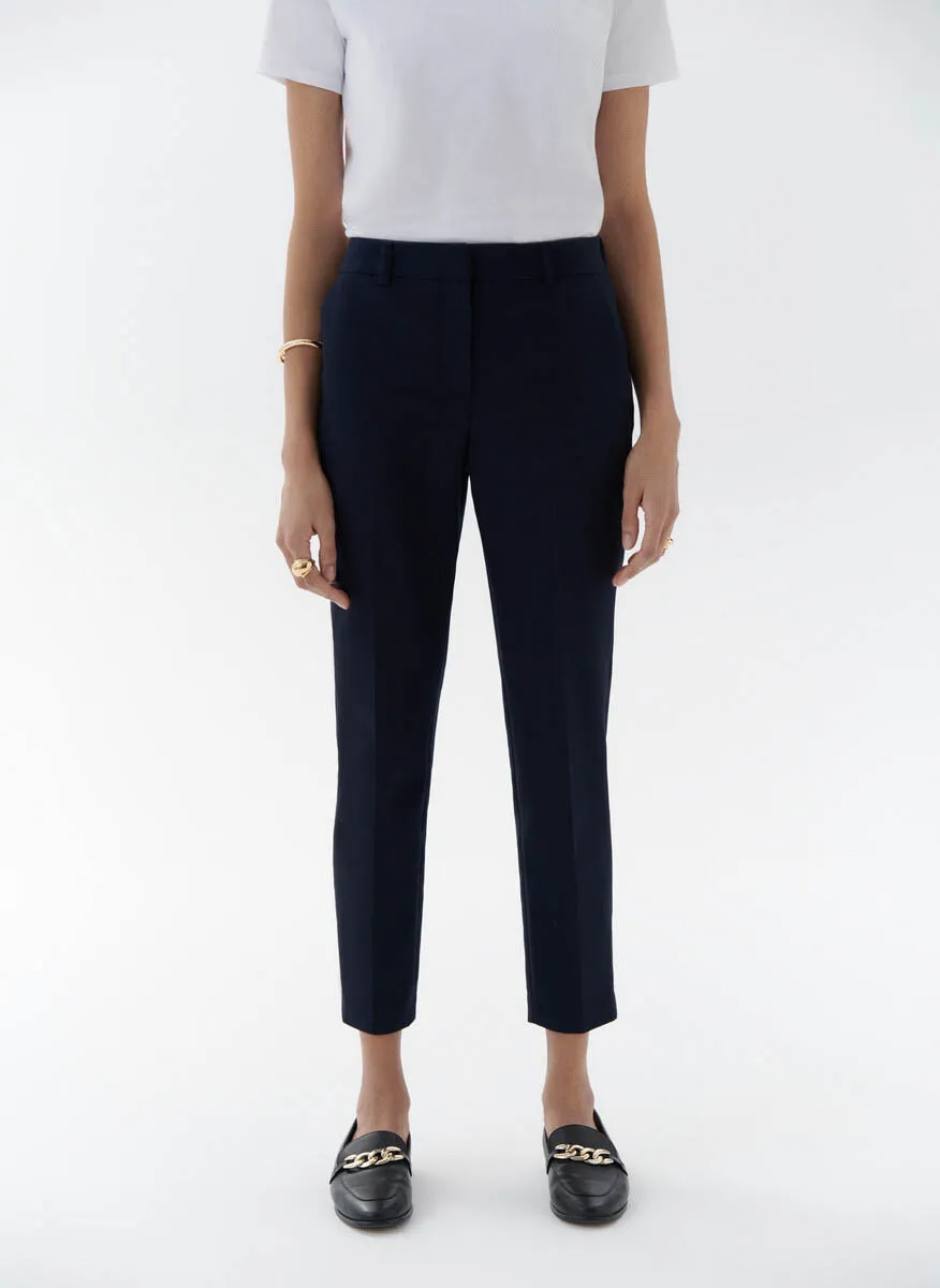 CAROLL PALLAN  PANTALóN PITILLO DE MEZCLA DE LINO EN AZUL