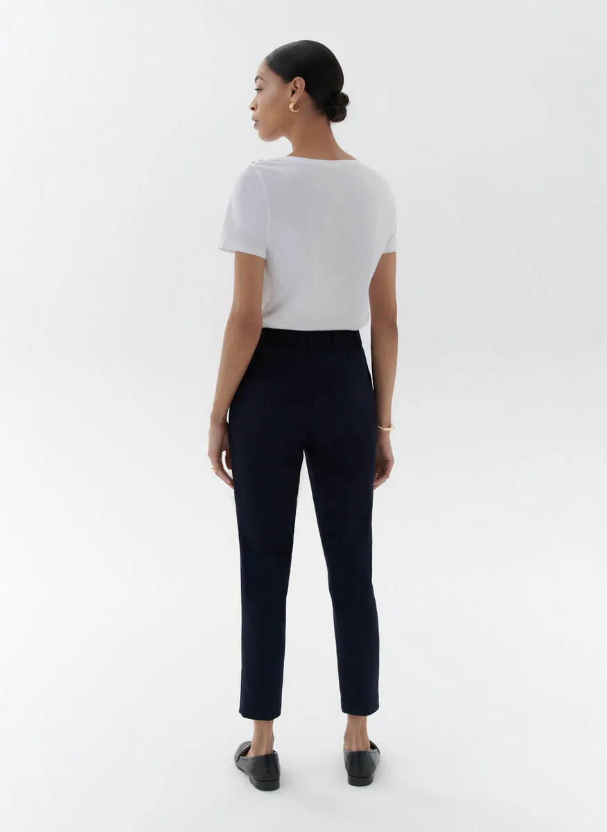CAROLL PALLAN  PANTALóN PITILLO DE MEZCLA DE LINO EN AZUL