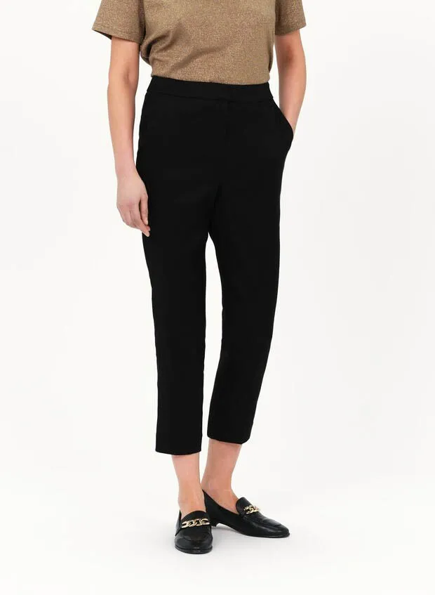 CAROLL PALLAN  PANTALóN PITILLO DE MEZCLA DE LINO EN NEGRO