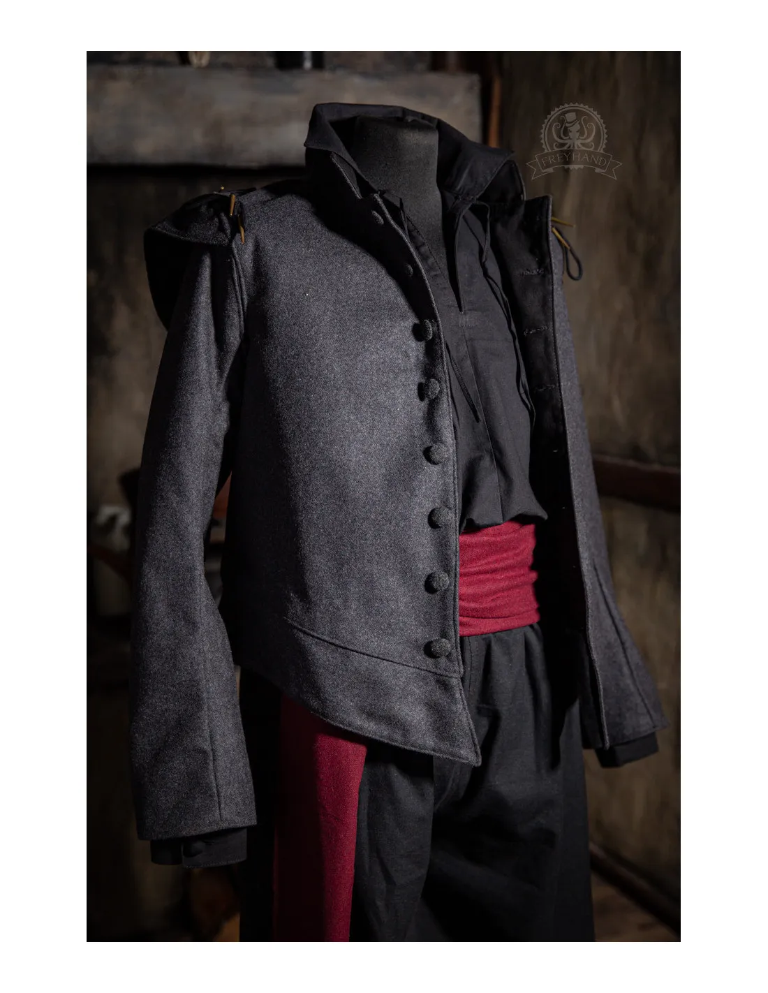 CHAQUETA MOSQUETERO QUENTIN EN LANA  GRIS