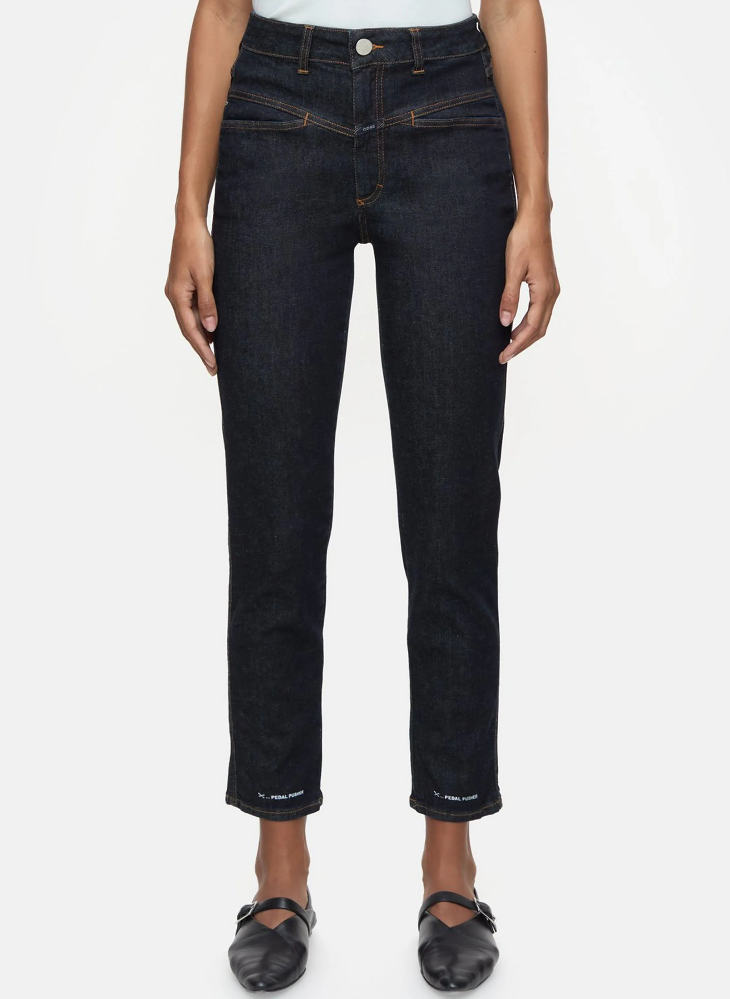 CLOSED Vaquero slim de denim elástico de talle alto en azul