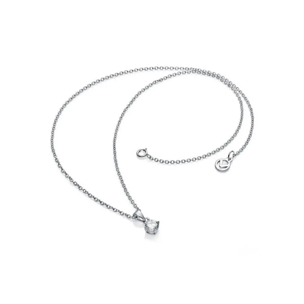Collar de plata con circonita de 6 mm