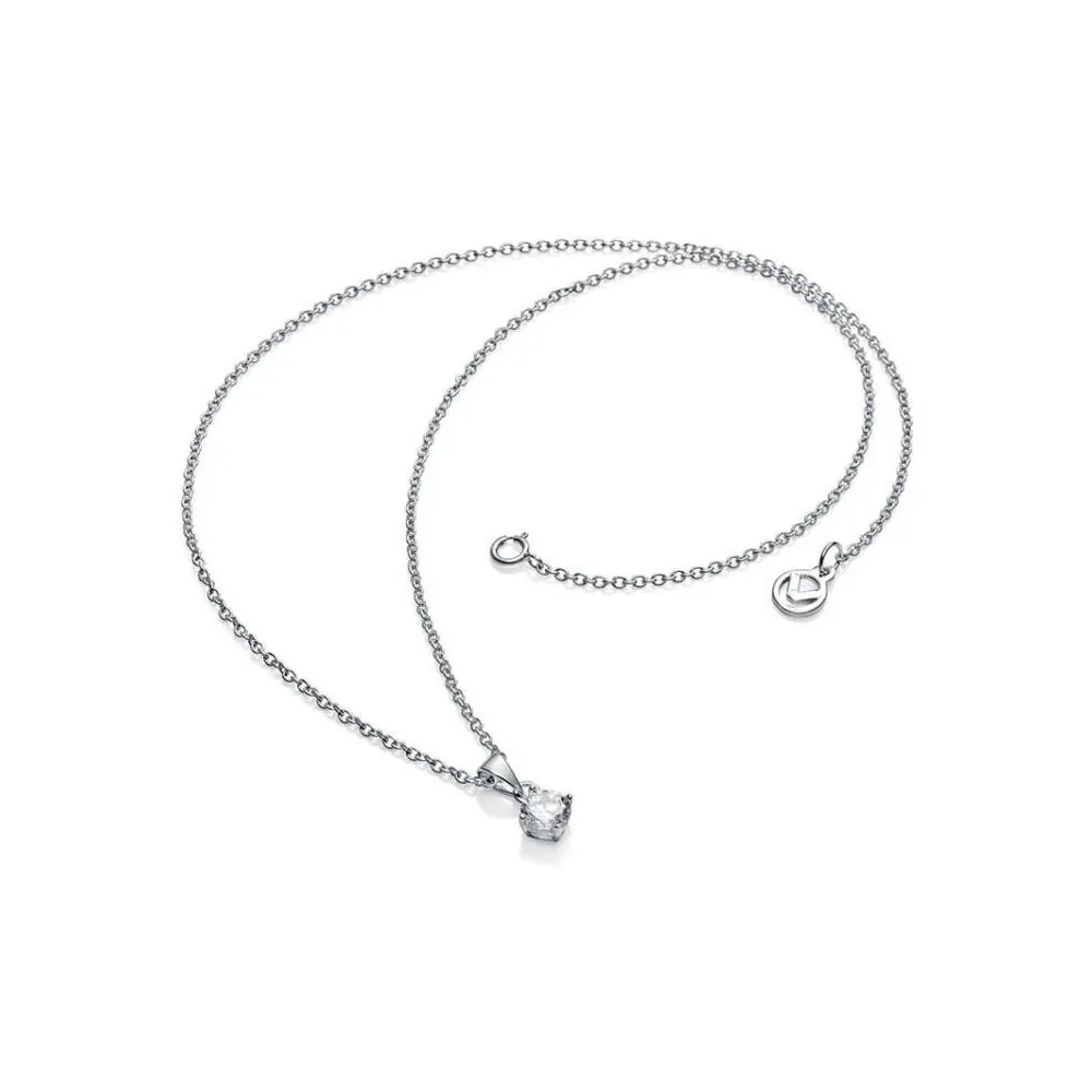 Collar de plata con circonita de 6 mm