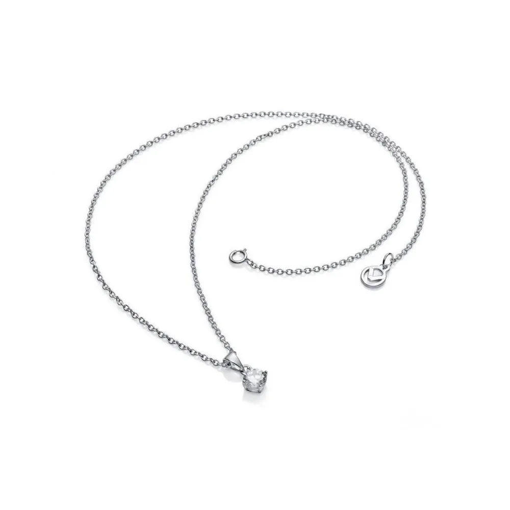 Collar de plata con circonita de 6 mm