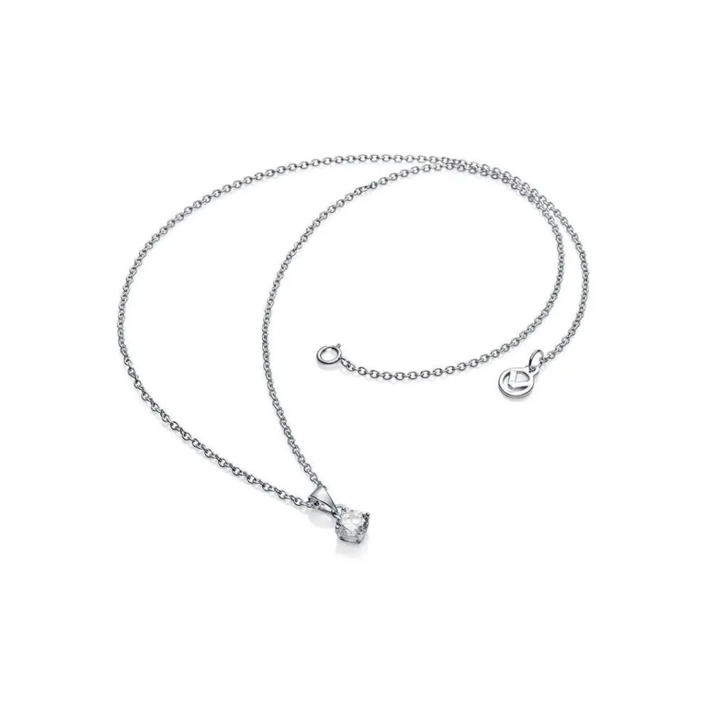 Collar de plata con circonita de 6 mm
