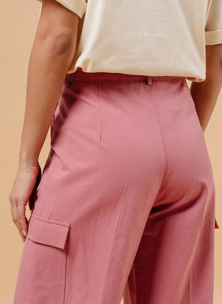 GRACE ET MILA MATEO  PANTALóN RECTO DE ALGODóN DE TALLE ALTO EN VIOLETA