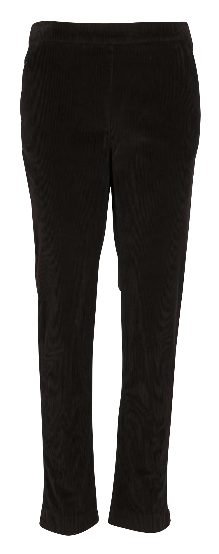 LA FEE MARABOUTEE Pantalón recto de mezcla de algodón de talle alto en negro