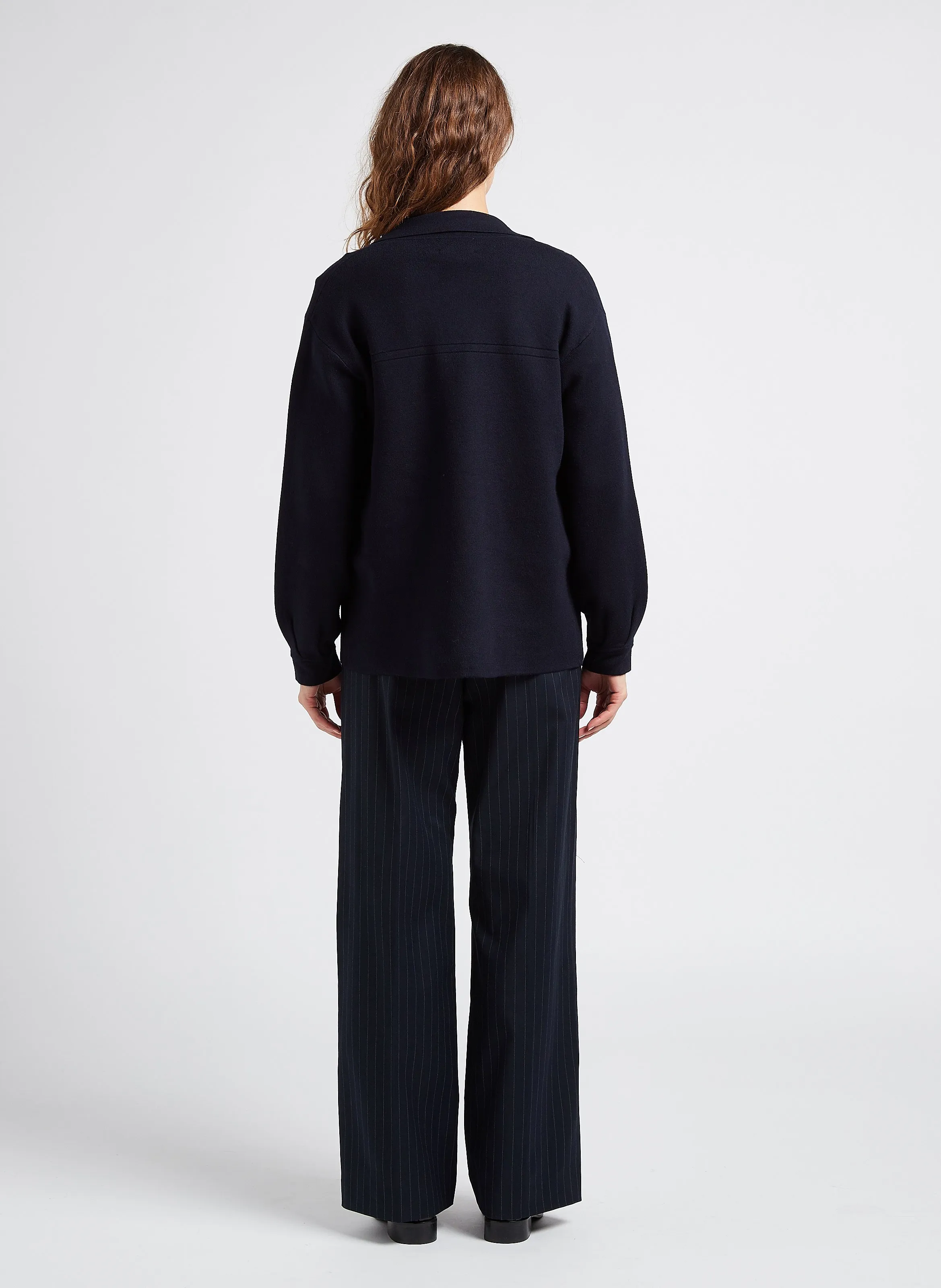MAISON 123 LAYLA  PANTALóN ANCHO DE TALLE ALTO EN AZUL