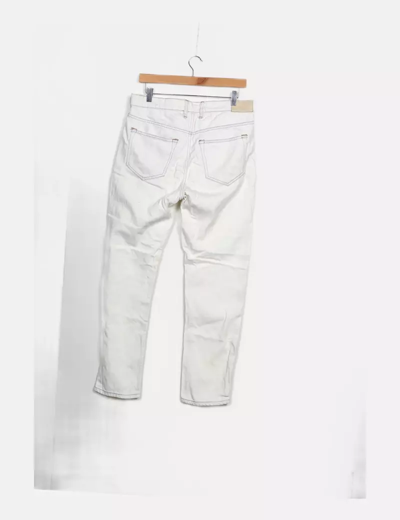 Mango Jeans denim cropped blanco