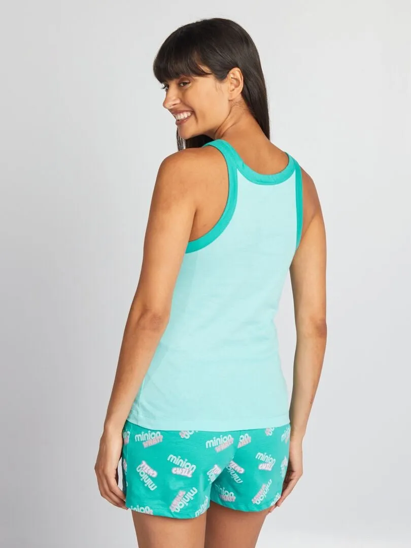 PIJAMA CORTO DE PUNTO 'MINIONS'   2 PIEZAS  AZUL