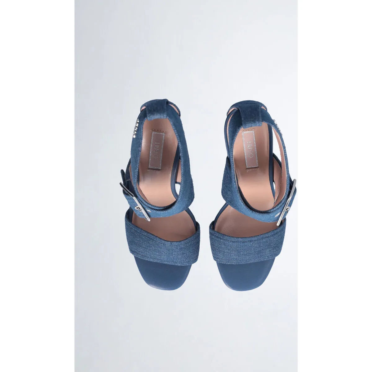 Sandalias denim con tacón ancho