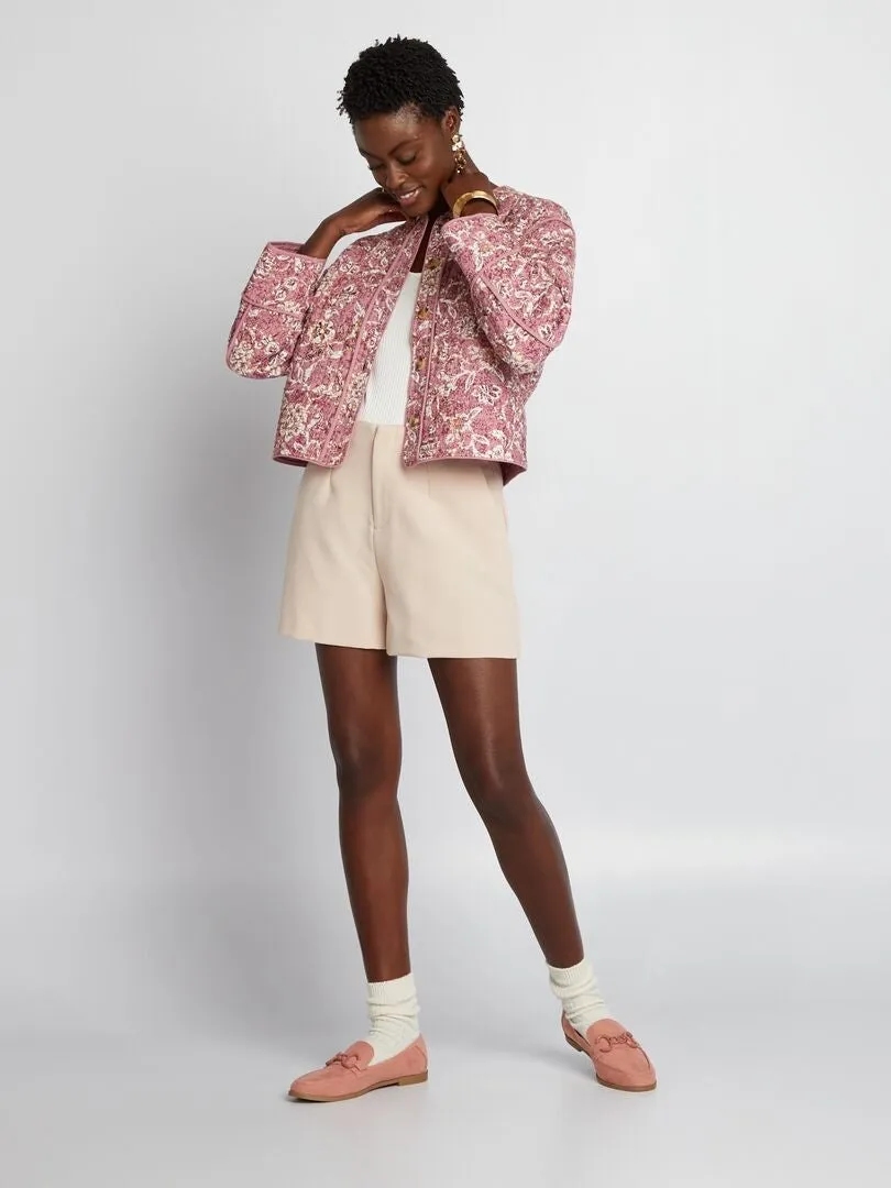 SHORT DE TIRO ALTO SMART  BEIGE