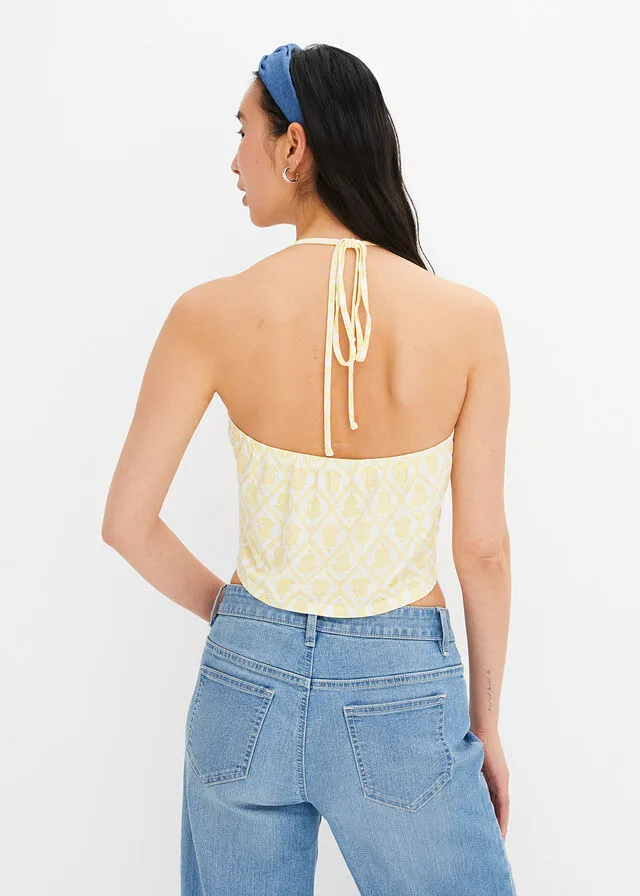 TOP AMARILLO CLAROBLANCO LANA ESTAMPADO