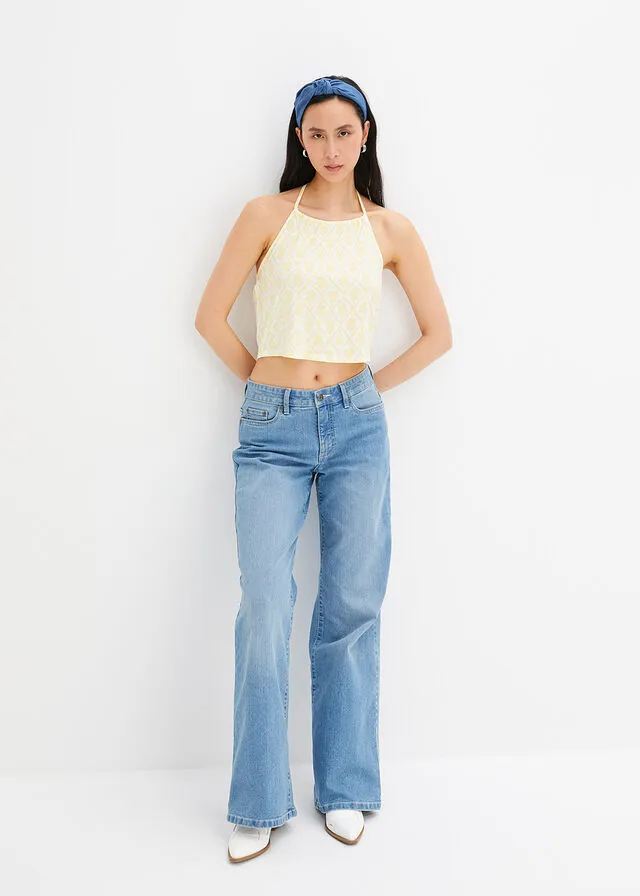 TOP AMARILLO CLAROBLANCO LANA ESTAMPADO