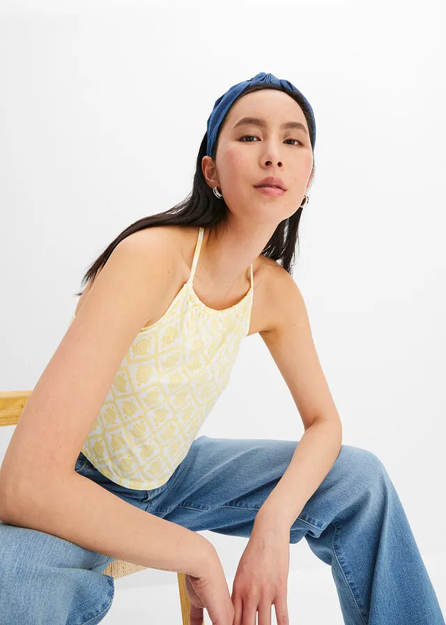 TOP AMARILLO CLAROBLANCO LANA ESTAMPADO