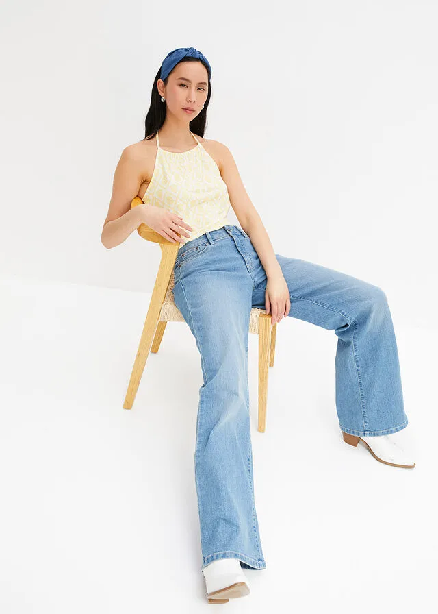 TOP AMARILLO CLAROBLANCO LANA ESTAMPADO