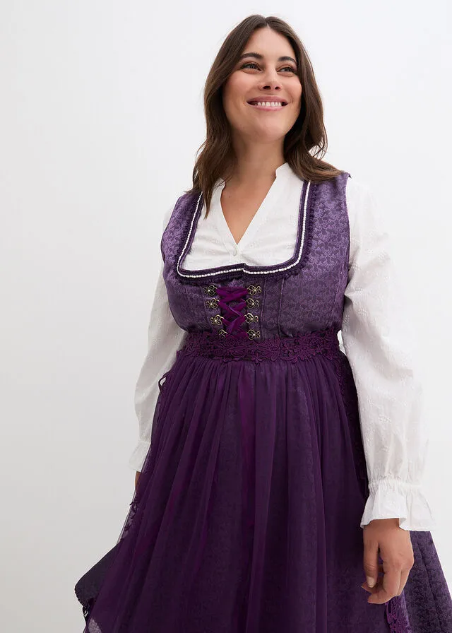 TRAJE TIROLéS CON PERLAS (2 PIEZAS) CAQUIROSA CLARO ESTAMPADO