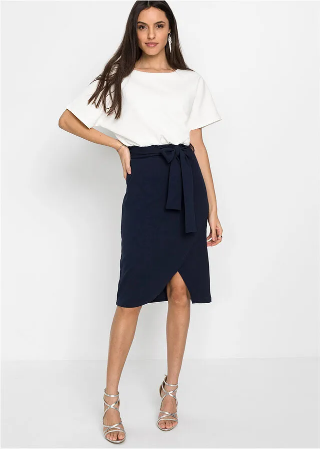 VESTIDO BLANCO LANAAZUL OSCURO