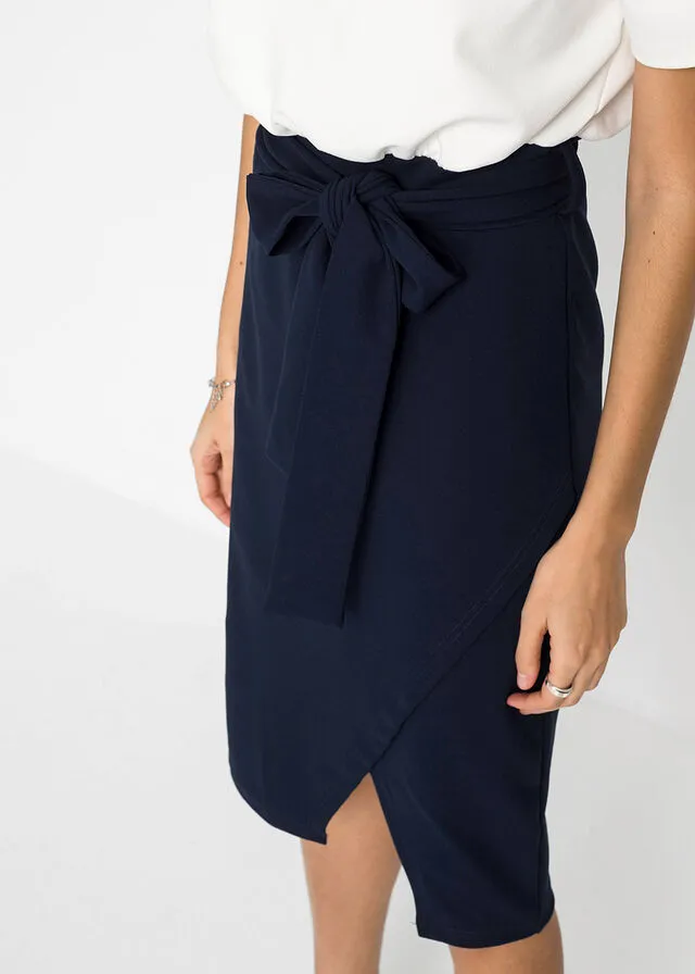 VESTIDO BLANCO LANAAZUL OSCURO