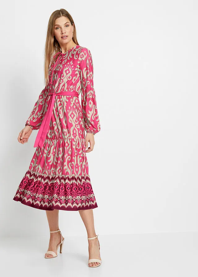 VESTIDO CON FALDA ACAMPANADA PINK LADYBLANCO ESTAMPADO