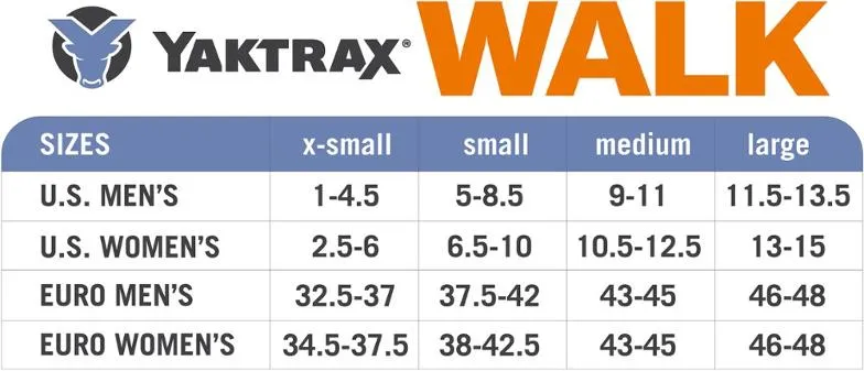 YAKTRAX Serpent×n de acero y goma Yaktrax Walker negro de hombre y de mujer. De hombre en talle 1áa 4áy medio. De mujer en talle