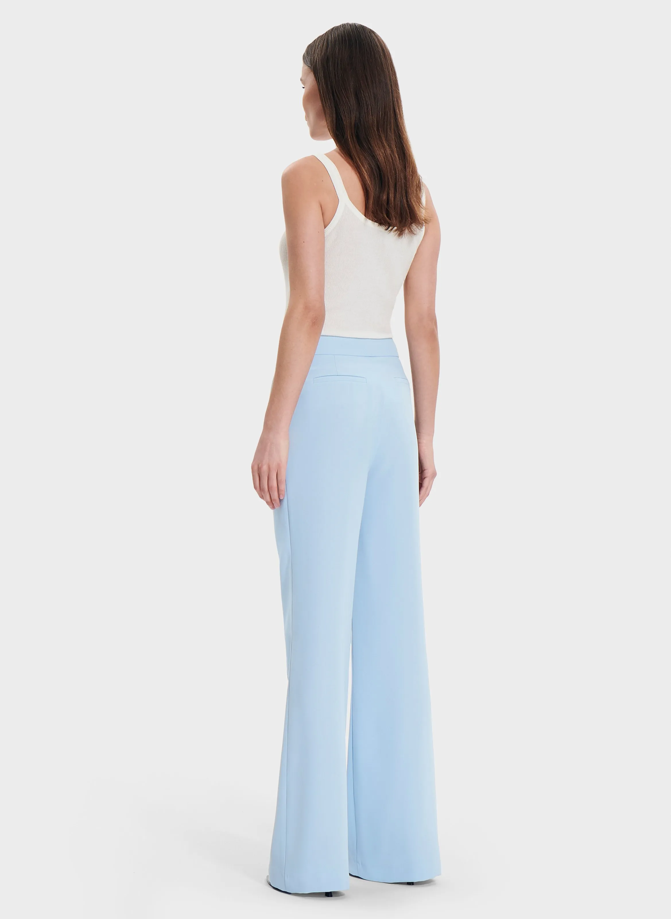 ZAPA PERVENCHE  PANTALóN ANCHO DE TALLE ALTO CON PINZAS EN AZUL